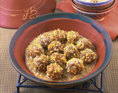米入りケフタ（モロッコ風肉団子の煮込み）