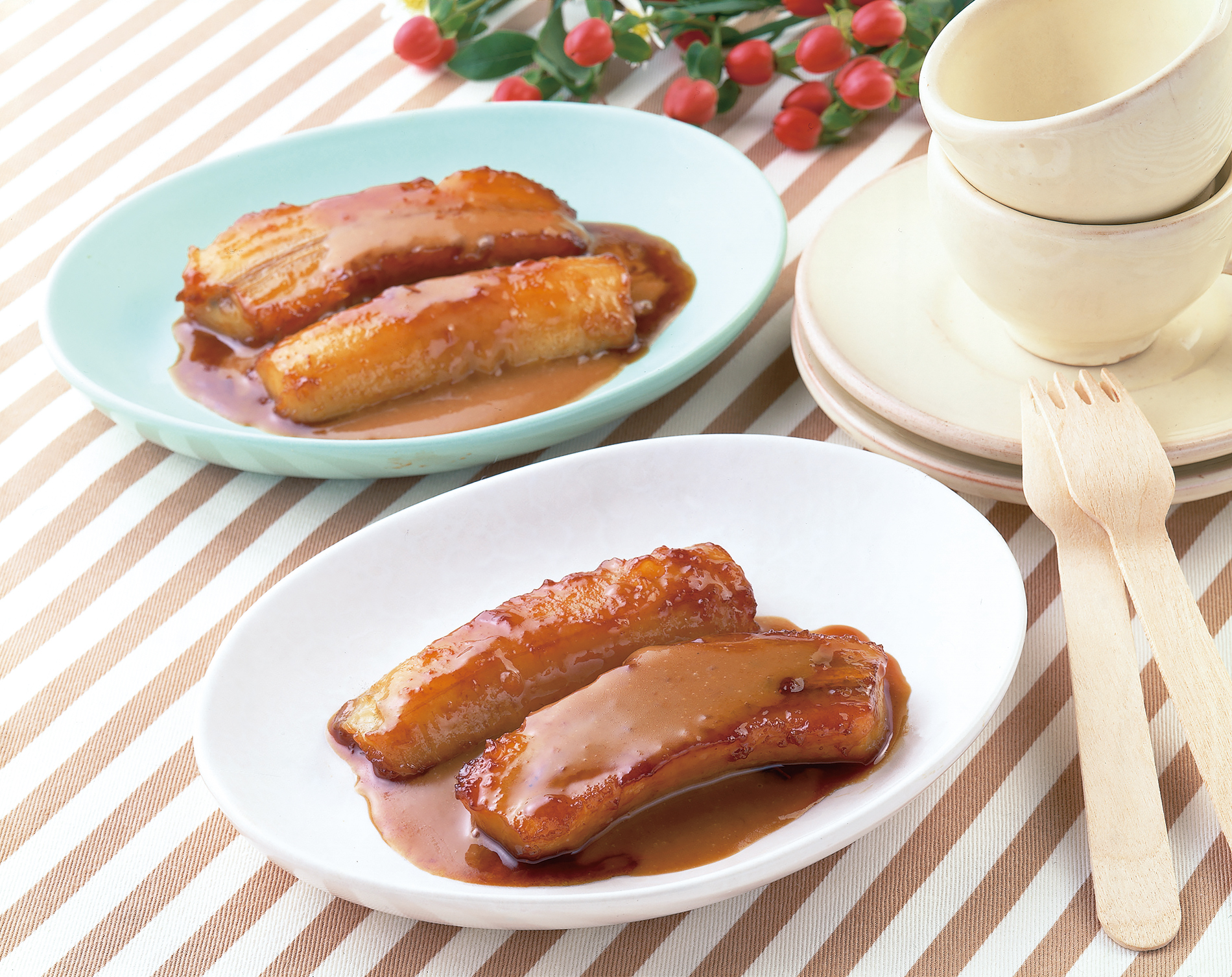バナナのシナモンフランベ レシピ ハウス食品