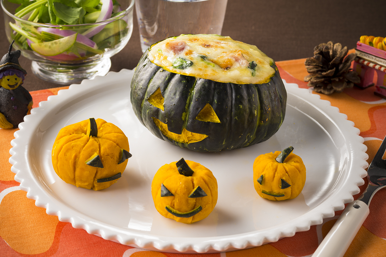 ミニかぼちゃとほうれん草のグラタン レシピ ハウス食品