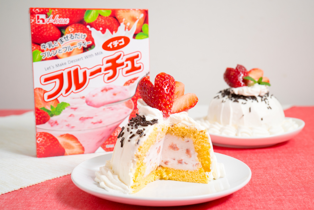 フルーチェで簡単！ふんわりムースのドームケーキ | レシピ | ハウス食品