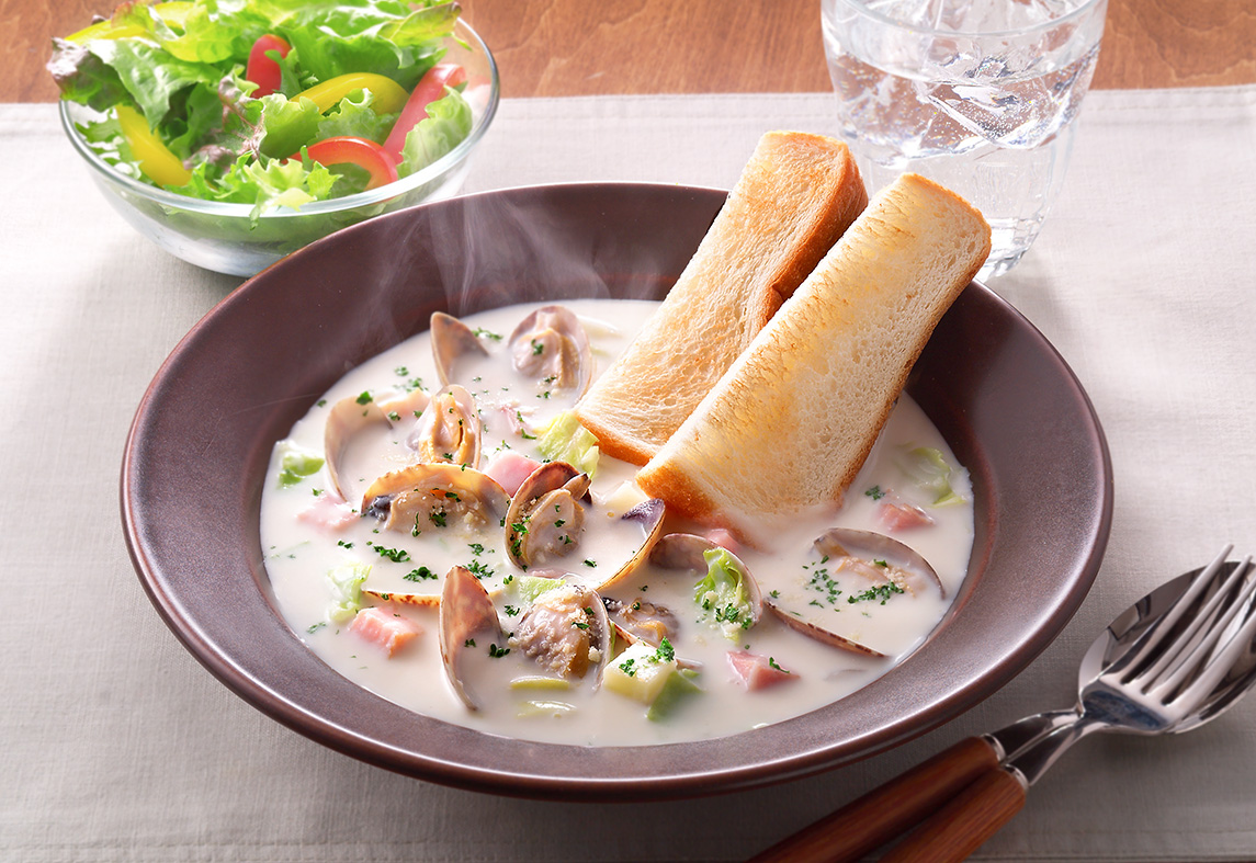 クラムチャウダーwithトースト レシピ ハウス食品 クラムチャウダーwithトースト レシピ ハウス食品