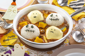 包丁いらず！ハロウィーンチーズハンバーグカレー