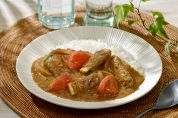 ズッキーニのビーフロール夏カレー