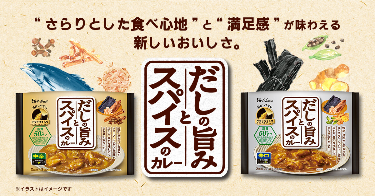 "さらりとした食べ心地"と"満足感"が味わえる新しいおいしさ。　だしの旨みとスパイスのカレー