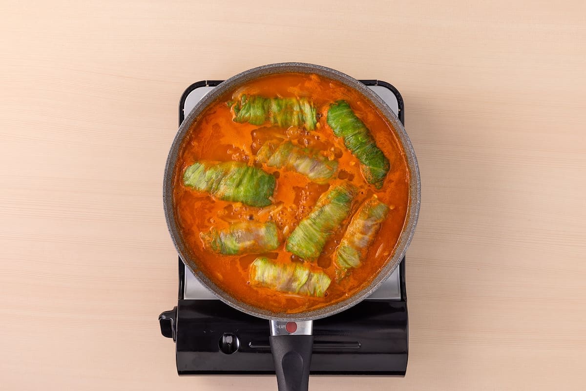 レタス巻きを煮る画像