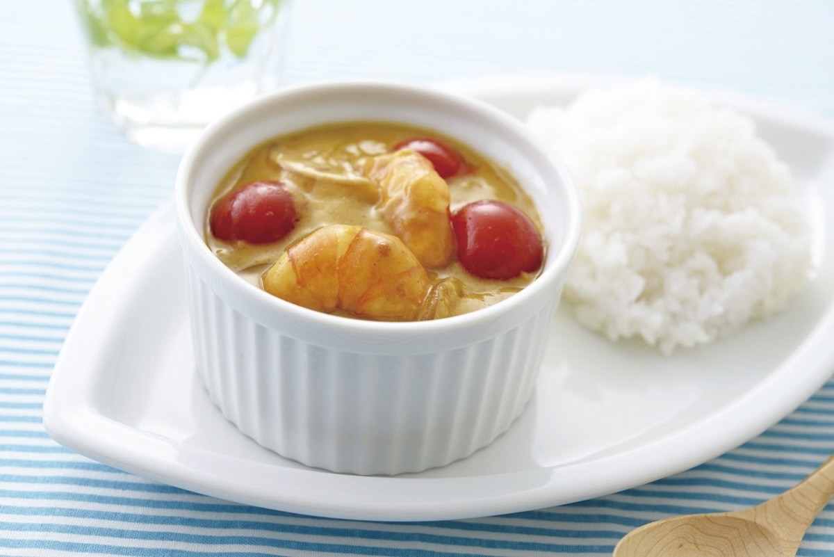 「エビとトマトのヨーグルトカレー」の画像
