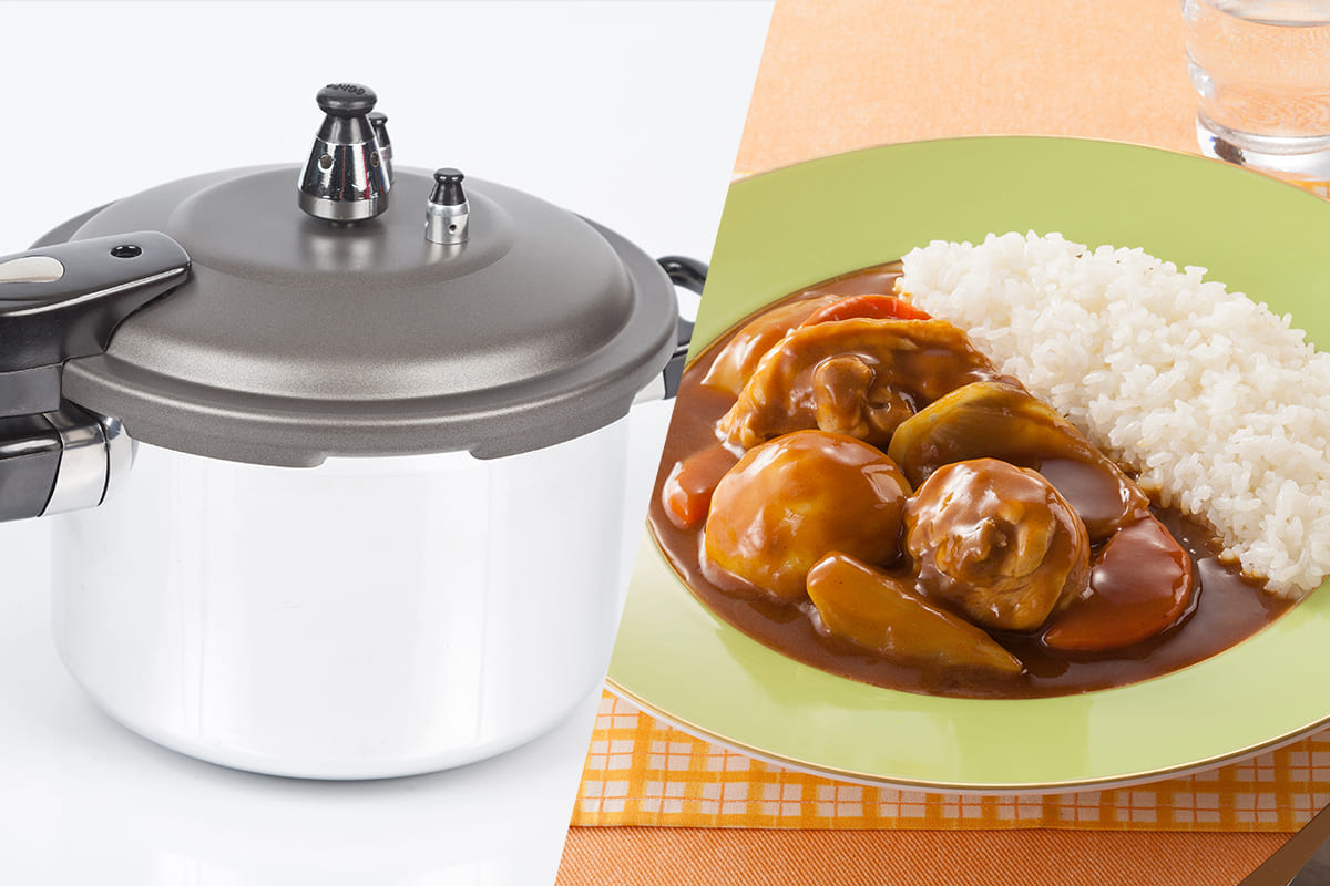 「圧力鍋とカレー」の画像