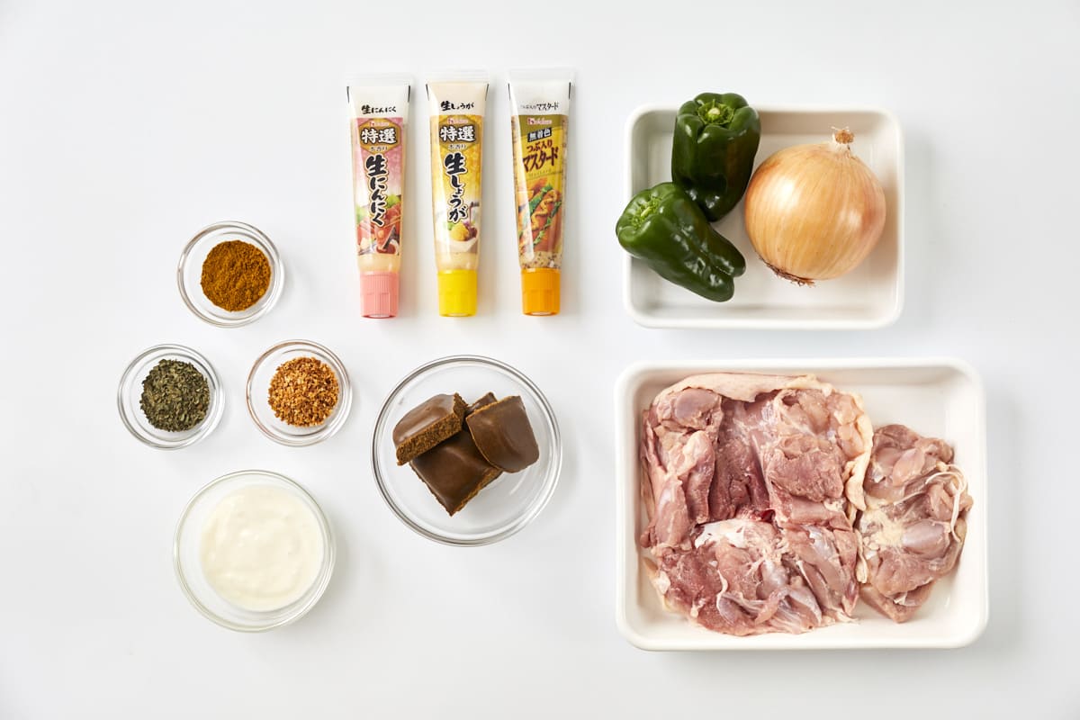 チキンカレーの材料の写真