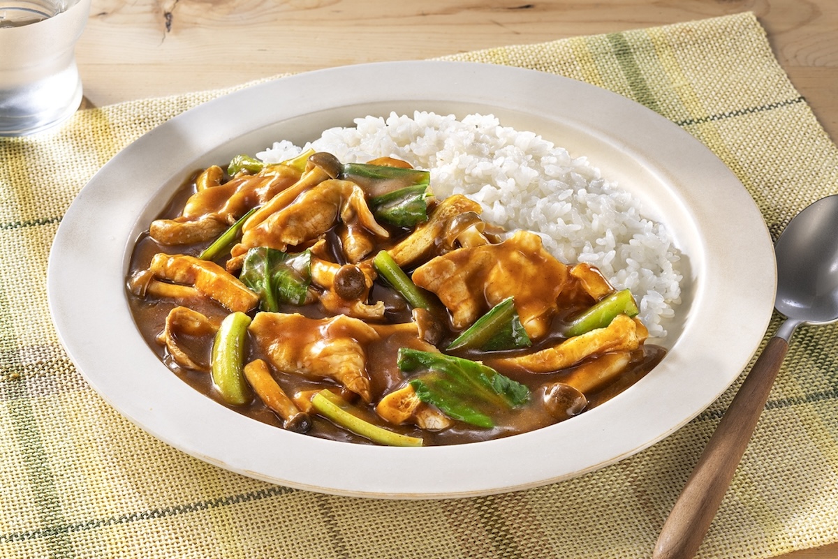 小松菜と油揚げのカレー