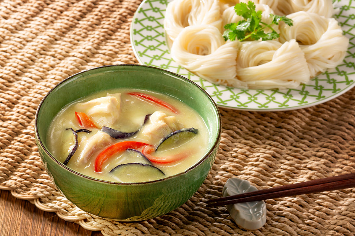 「グリーンカレーそうめん」の画像