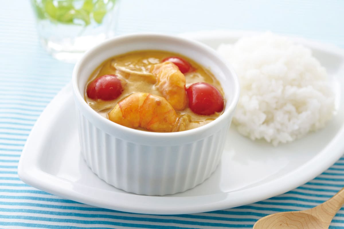 「エビとトマトのヨーグルトカレー」の画像