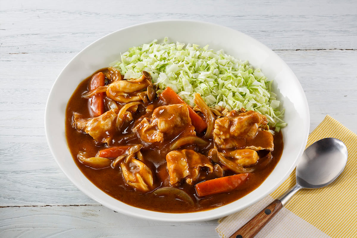 キャベツライスと食べるきのこポークカレー
