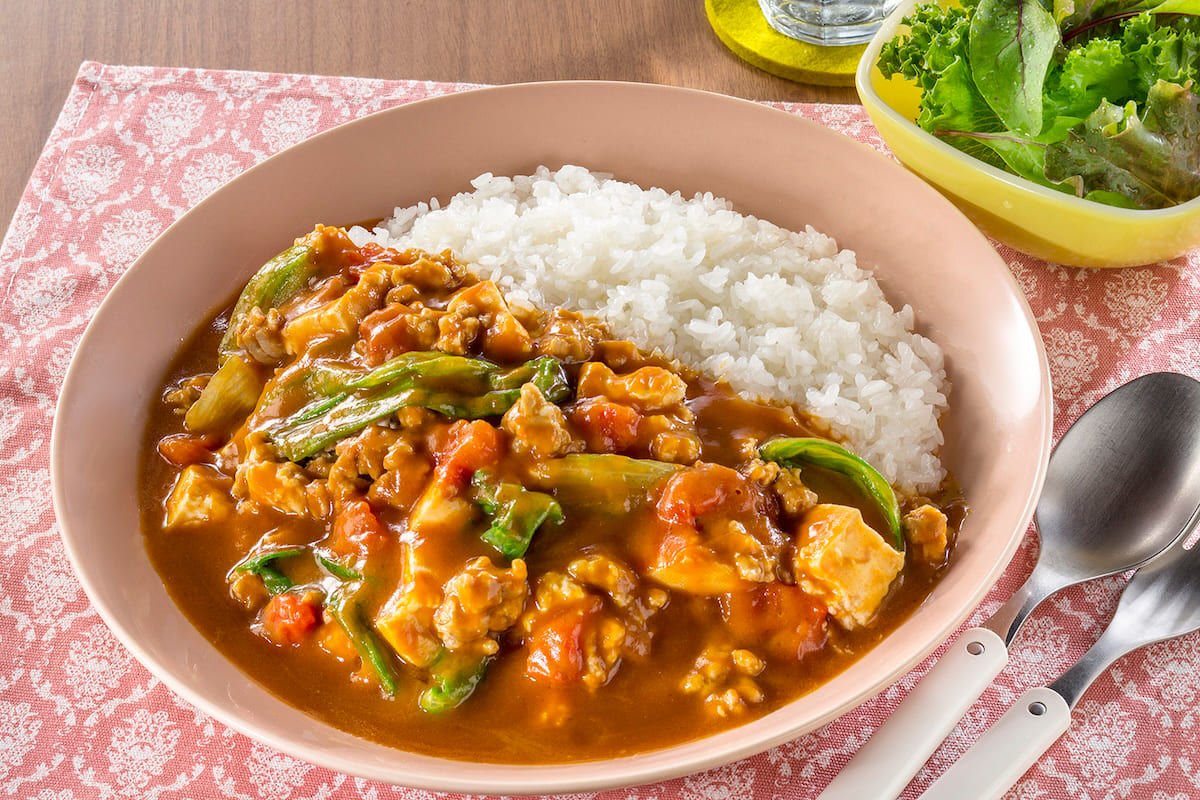 豆腐とレタスのエコカレー