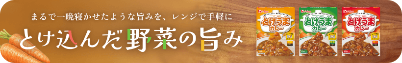 まるで一晩寝かせた旨みをレンジで手軽に　とけ込んだ野菜の旨み　とけうまカレー