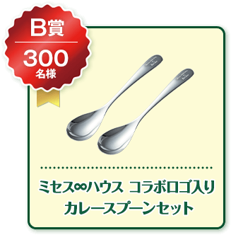 B賞 300名様 ミセス∞ハウス コラボロゴ入り  カレースプーンセット