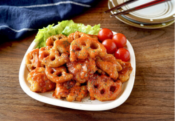 鶏れんこんのマスタード炒め