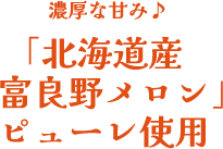 濃厚な甘み♪ 「北海道産 富良野メロン」 ピューレ使用
