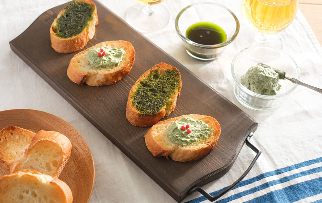 深蒸しバジルオイル・バジルチーズの写真