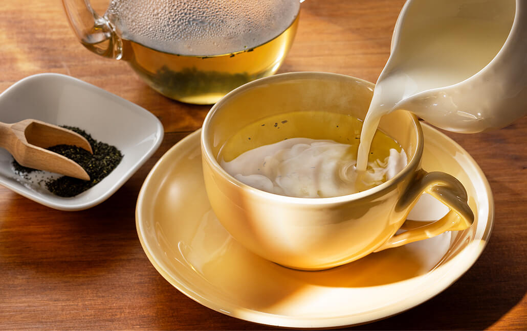 深蒸しバジルミルクティーの写真