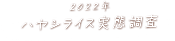 2022年 ハヤシライス実態調査