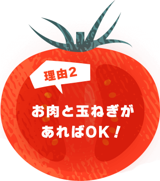 理由2 お肉と玉ねぎがあればOK！