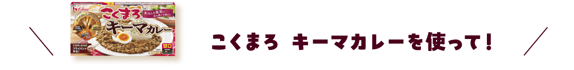 こくまろ キーマカレーを使って！