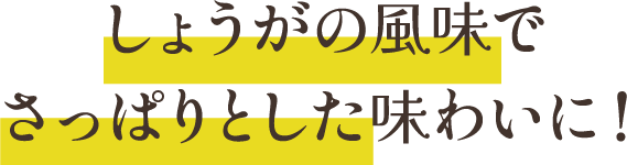 しょうがの風味でさっぱりとした味わいに！