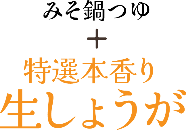 みそ鍋つゆ + 特選本香り生しょうが