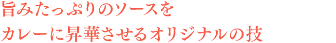 旨みたっぷりのソースをカレーに昇華させるオリジナルの技