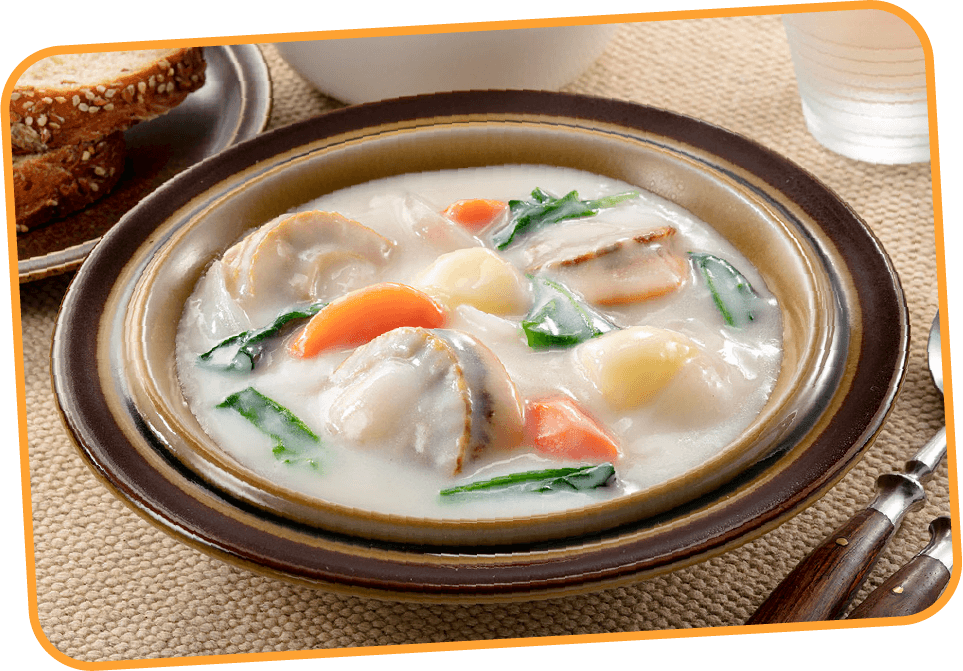 ホタテとほうれん草のシチューの画像