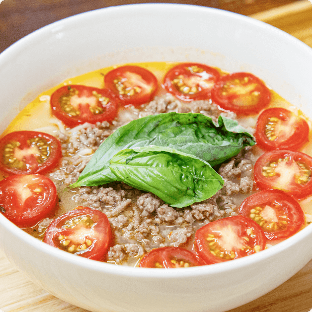 甘辛そぼろと夏野菜の高菜ラーメン