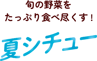 旬の野菜をたっぷり食べ尽くす！　夏シチュー